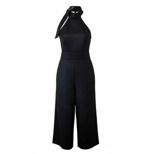 ASOS black metallic high neck halter jumpsuit, size 4